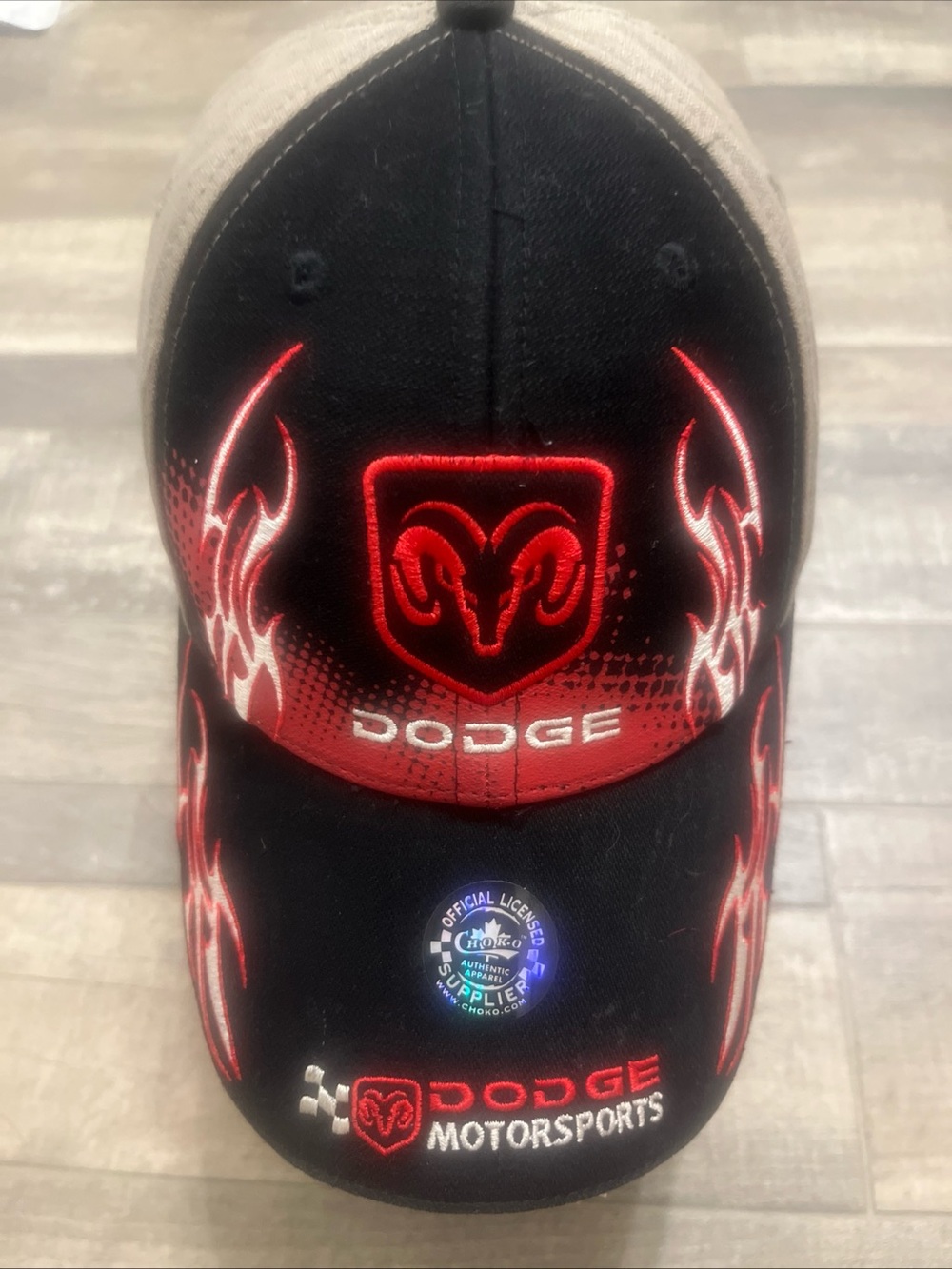 Dodge Motorsports Black and Red Embroidered Cap 2009